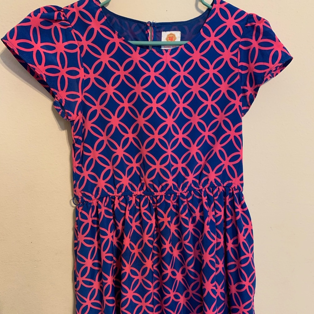 Blue and pink dress